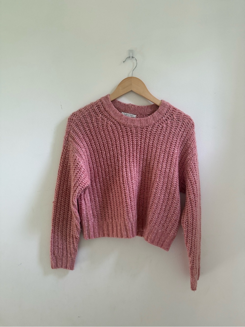 Cozy Chunky Knit Pink Women's Sweater american eagle
